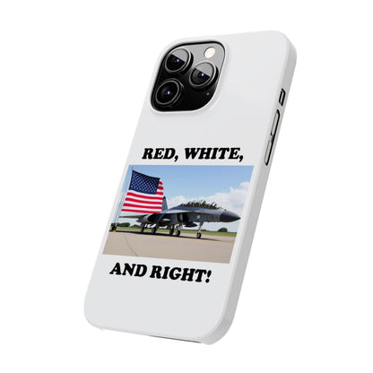 Red, White - (White)Slim Phone Cases