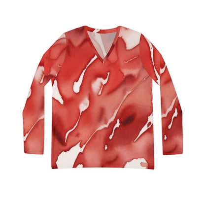 Red Marble V-neck Shirt