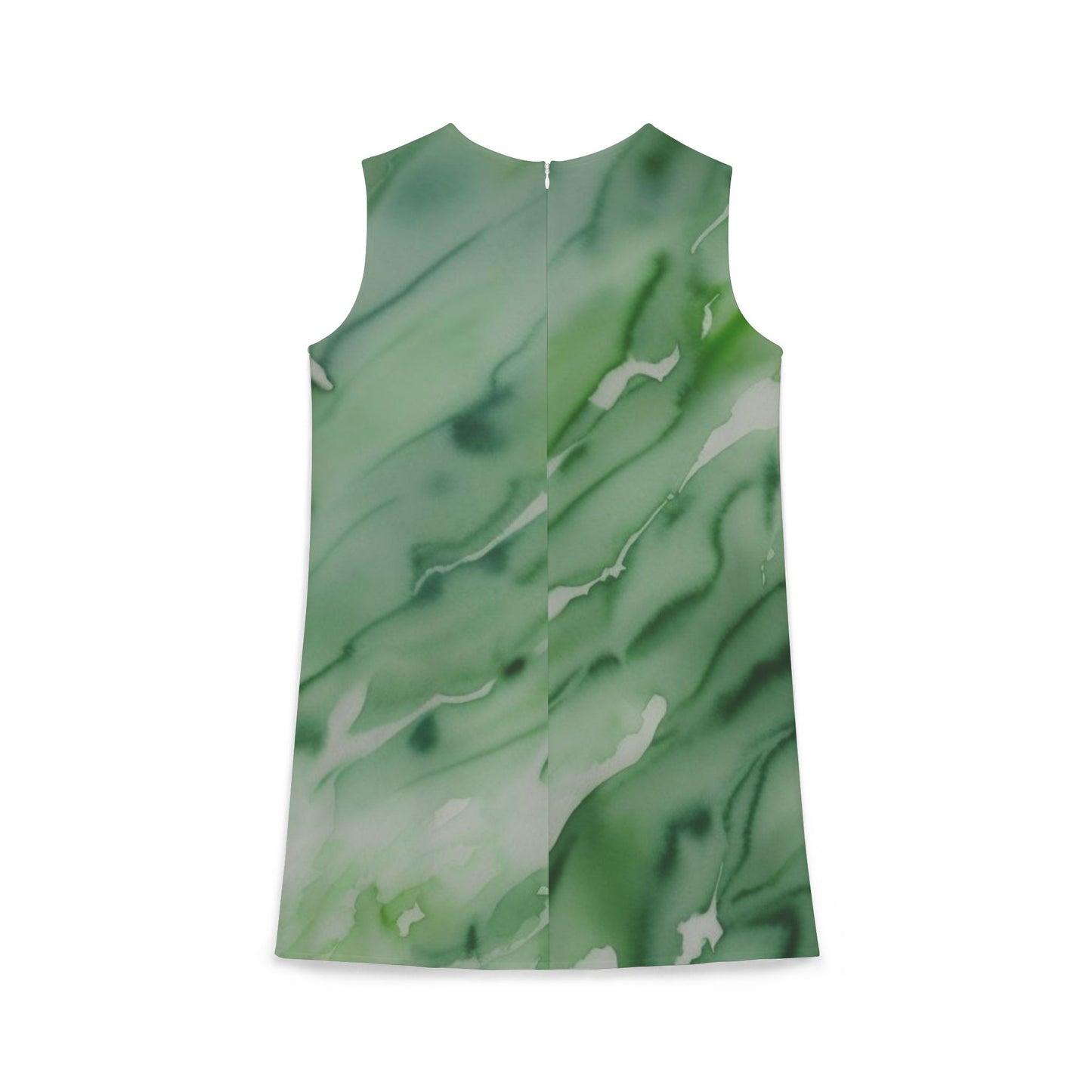 Green Marble A-line Sleeveless Dress