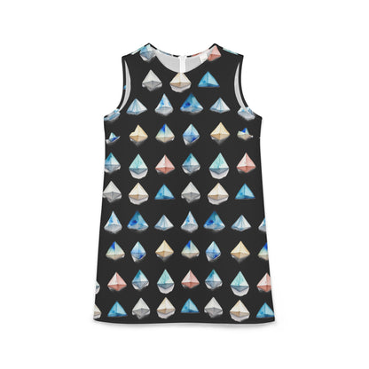 Triangle Pattern A-line Sleeveless Dress