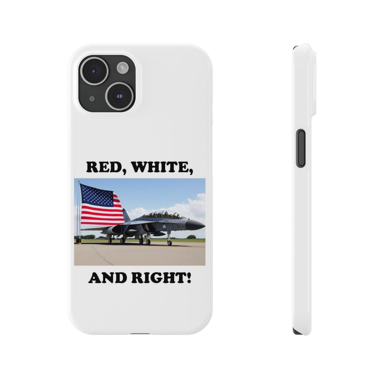 Red, White - (White)Slim Phone Cases