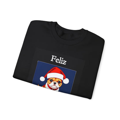 Christmas - Feliz Naughty Dog 1 (Black) - Unisex Heavy Blend™ Crewneck Sweatshirt - Better Mode