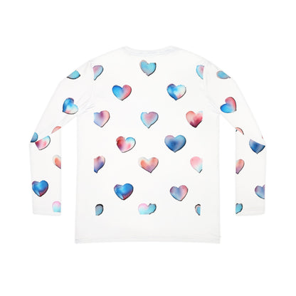 Heart Pattern Long Sleeve V-neck Shirt