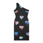 Shoulder Dress - Hearts - (Black)