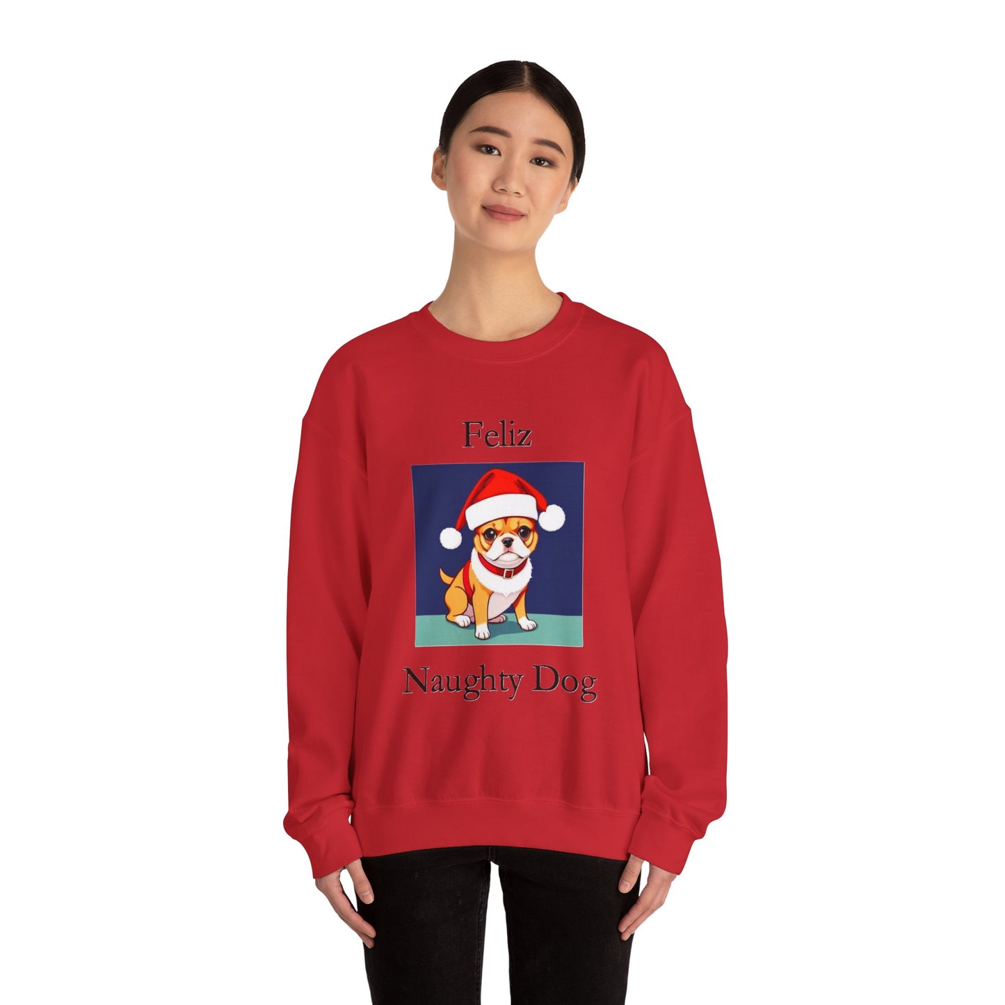 Christmas - Feliz Naughty Dog 2 - Unisex Heavy Blend™ Crewneck Sweatshirt - Better Mode