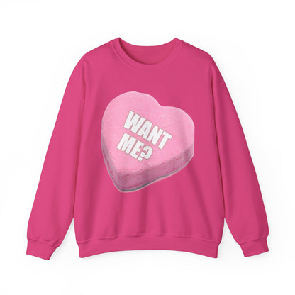 Candy Heart "Want Me?" - Crewneck Sweatshirt - Better Mode