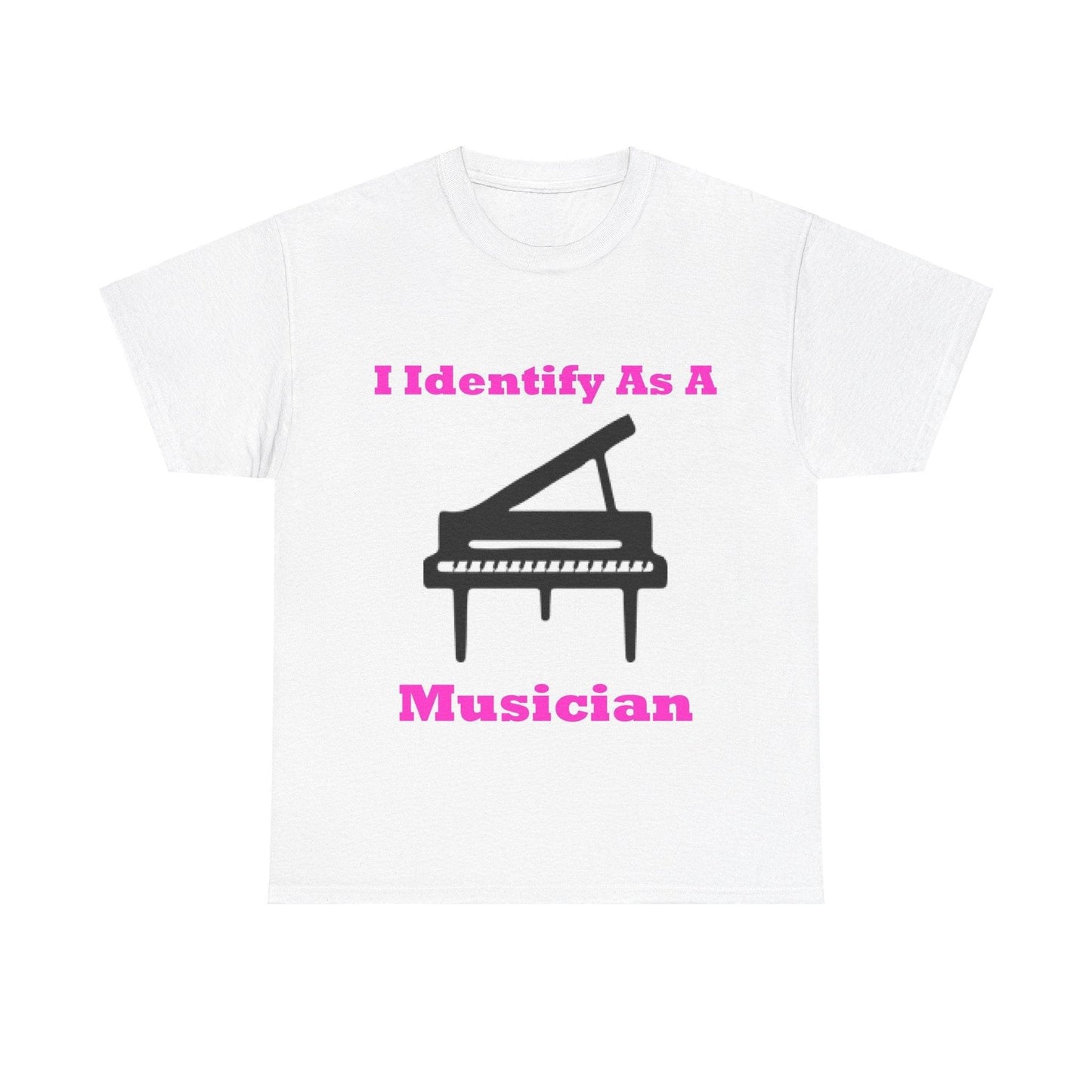 ID Musician Piano (White) - Unisex Heavy Cotton Tee - Better Mode