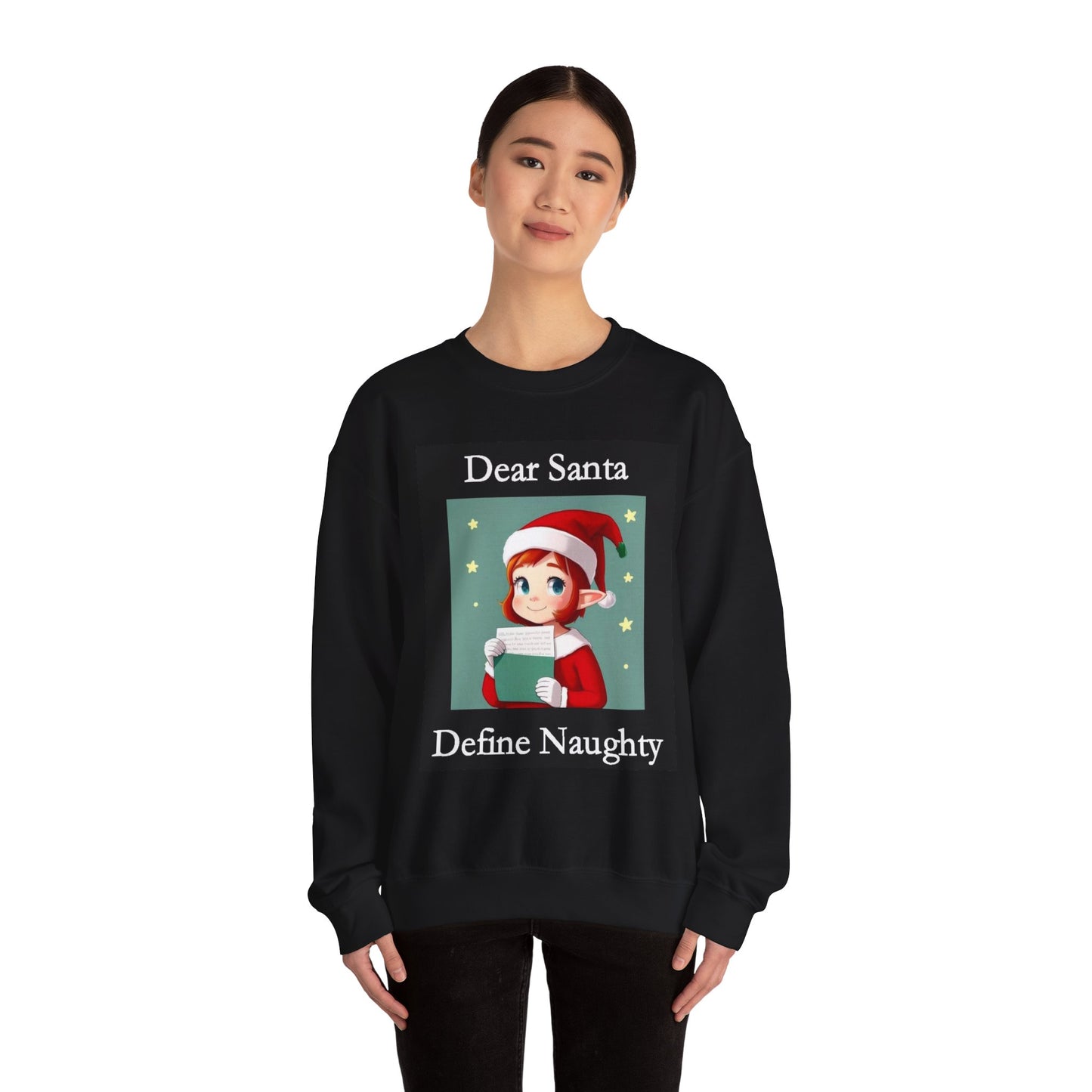 Christmas - Dear Santa 2 (Black) - Unisex Heavy Blend™ Crewneck Sweatshirt - Better Mode