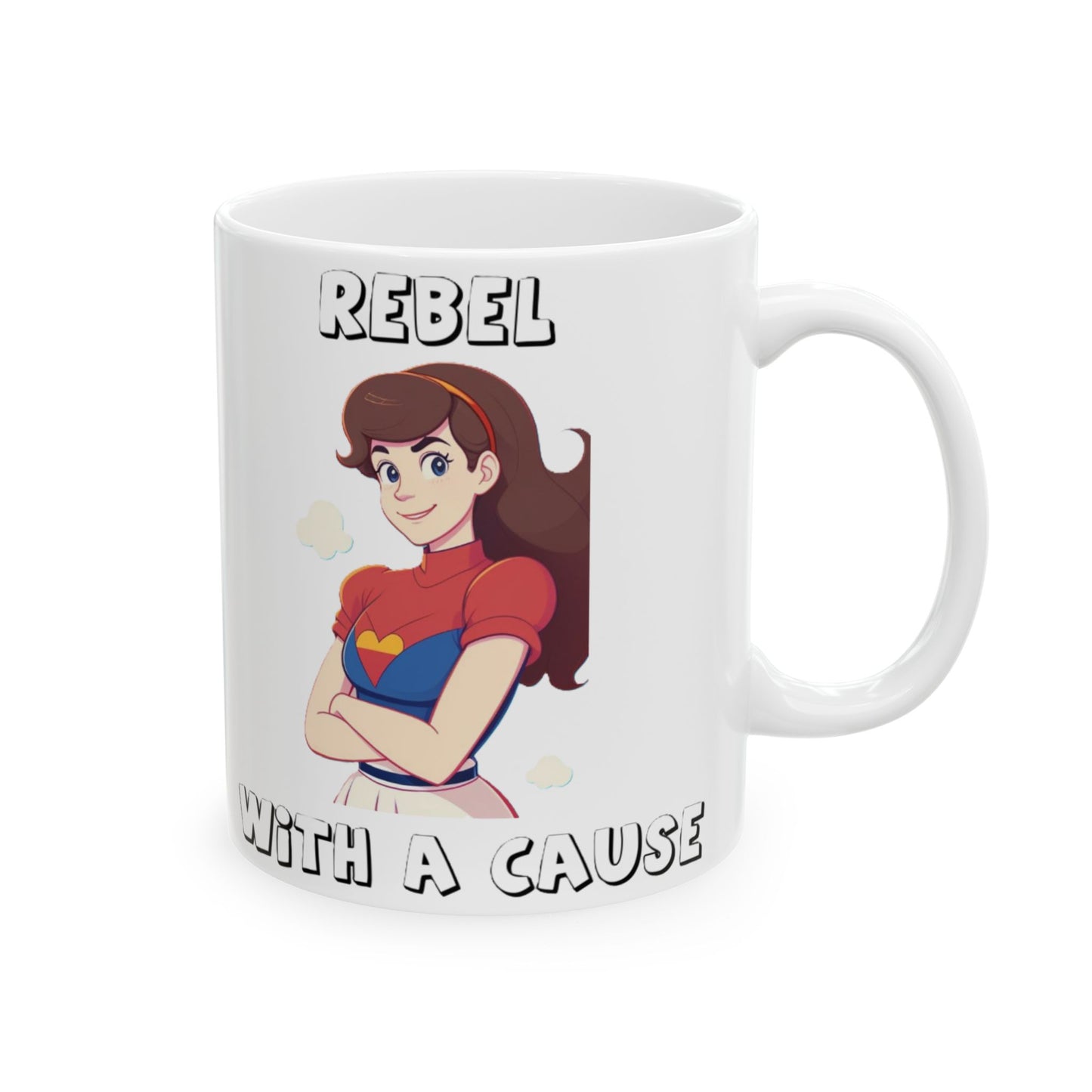 Rebel With A Cause (White) - Ceramic Mug, (11oz, 15oz)