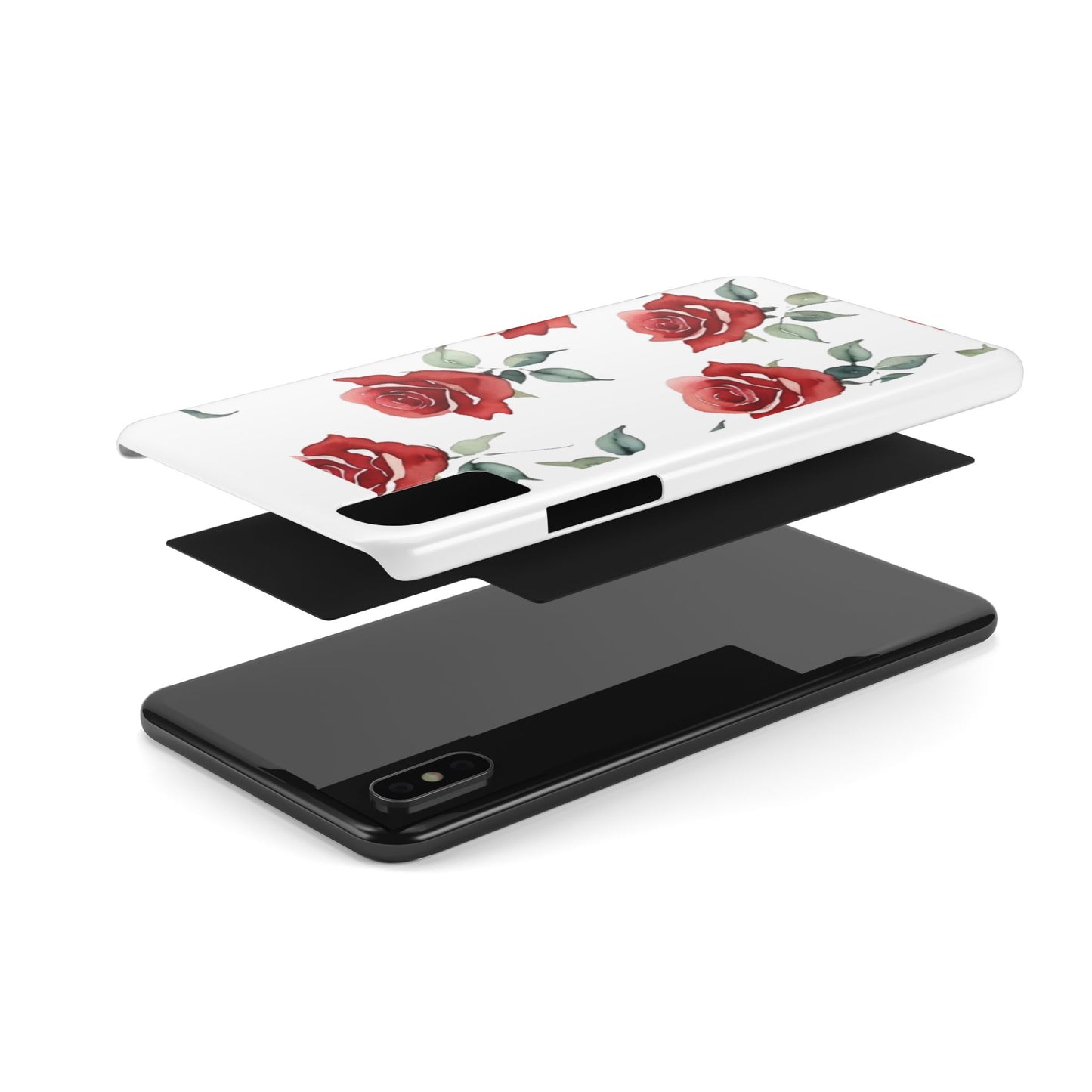 Slim Phone Cases - Roses (White)