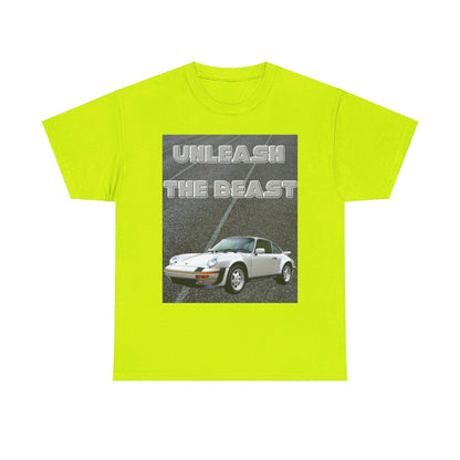 Unleash The Beast Classic Cars White - Unisex Heavy Cotton T-Shirt