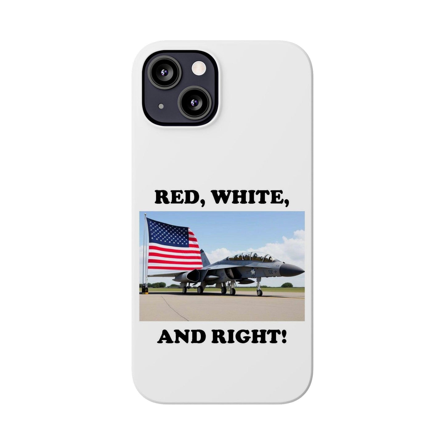 Red, White - (White)Slim Phone Cases