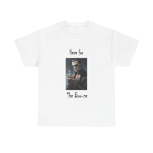 Halloween - Here For Boo-ze - Unisex Heavy Cotton T-Shirt