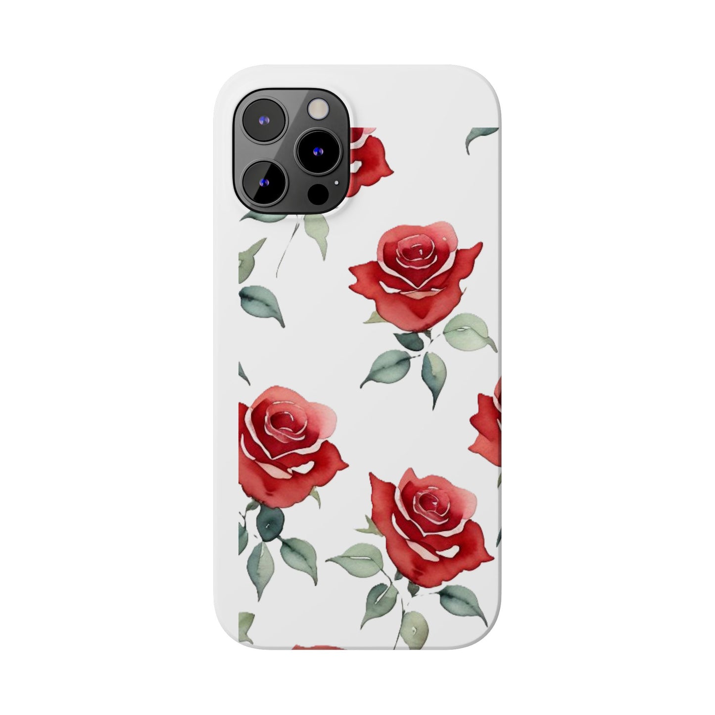 Slim Phone Cases - Roses (White)