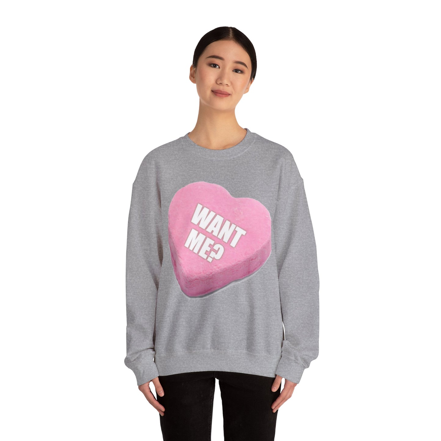 Candy Heart "Want Me?" - Crewneck Sweatshirt - Better Mode