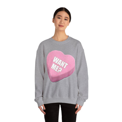 Candy Heart "Want Me?" - Crewneck Sweatshirt - Better Mode