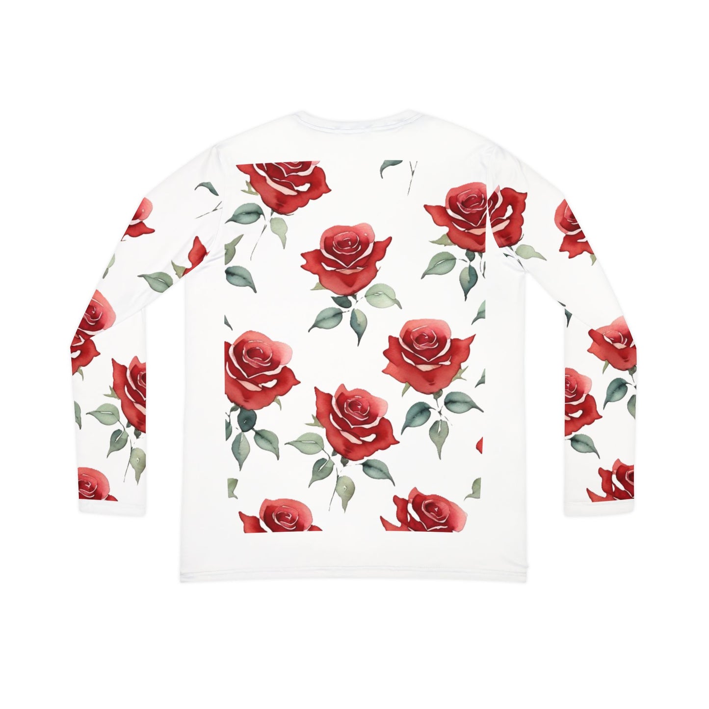 Rose Pattern Long Sleeve V-neck Shirt