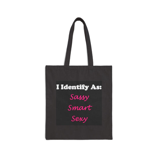 Sassy (Black) - Cotton Canvas Tote Bag