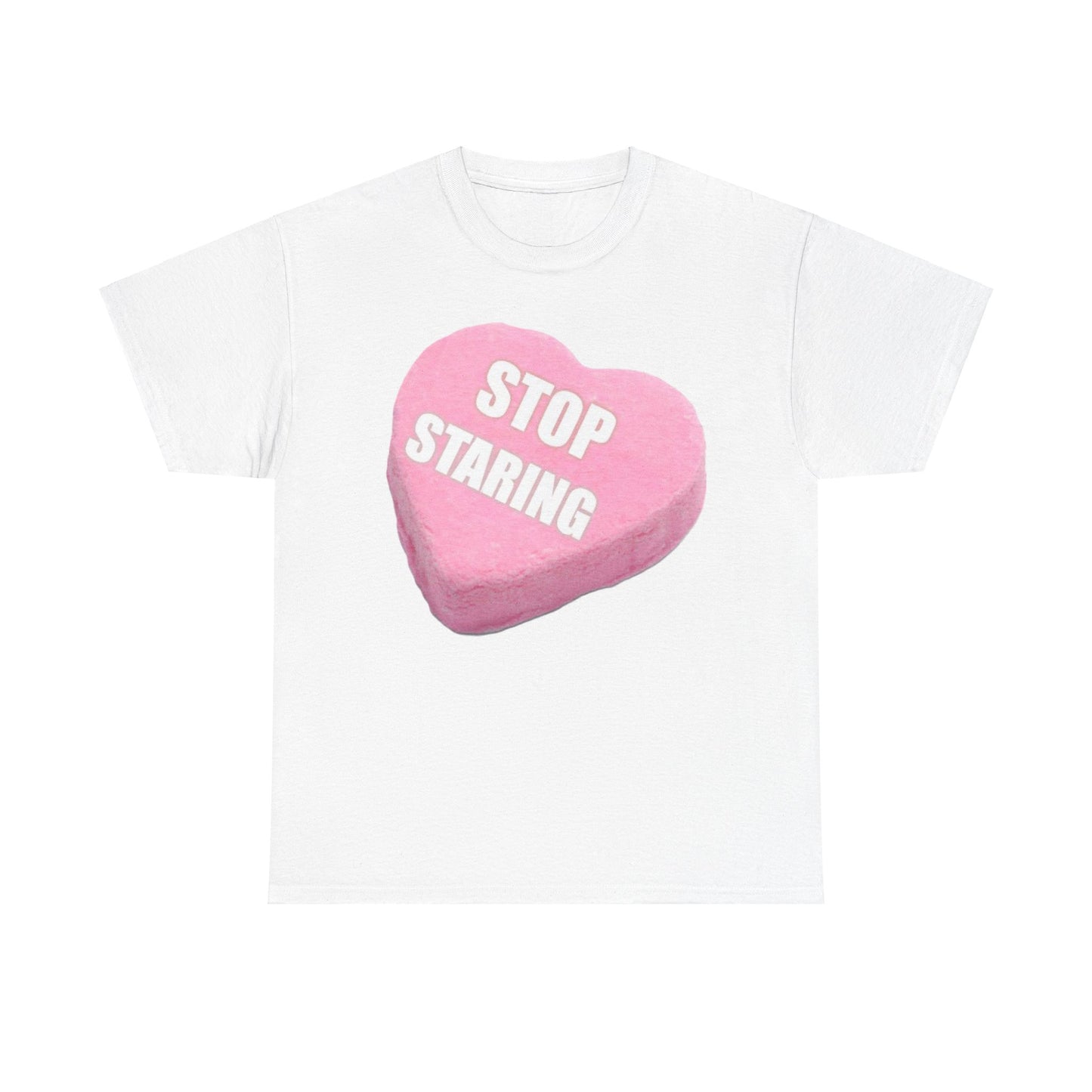 Candy Heart "Stop Staring" - Unisex Heavy Cotton T-Shirt - Better Mode