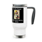 Bossy... Ideas - Stainless Steel Travel Mug with Handle, 14oz (Black)