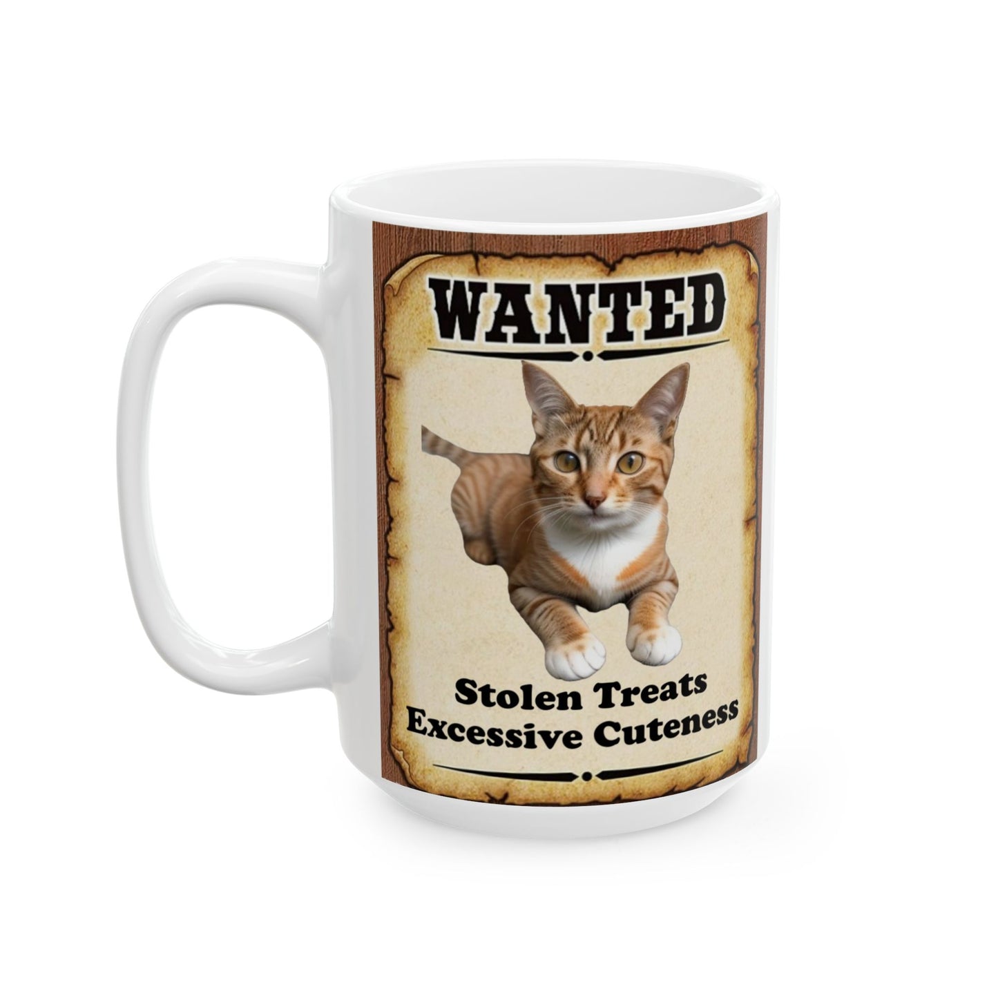 Wanted Poster Ceramic Mug - Orange Cat