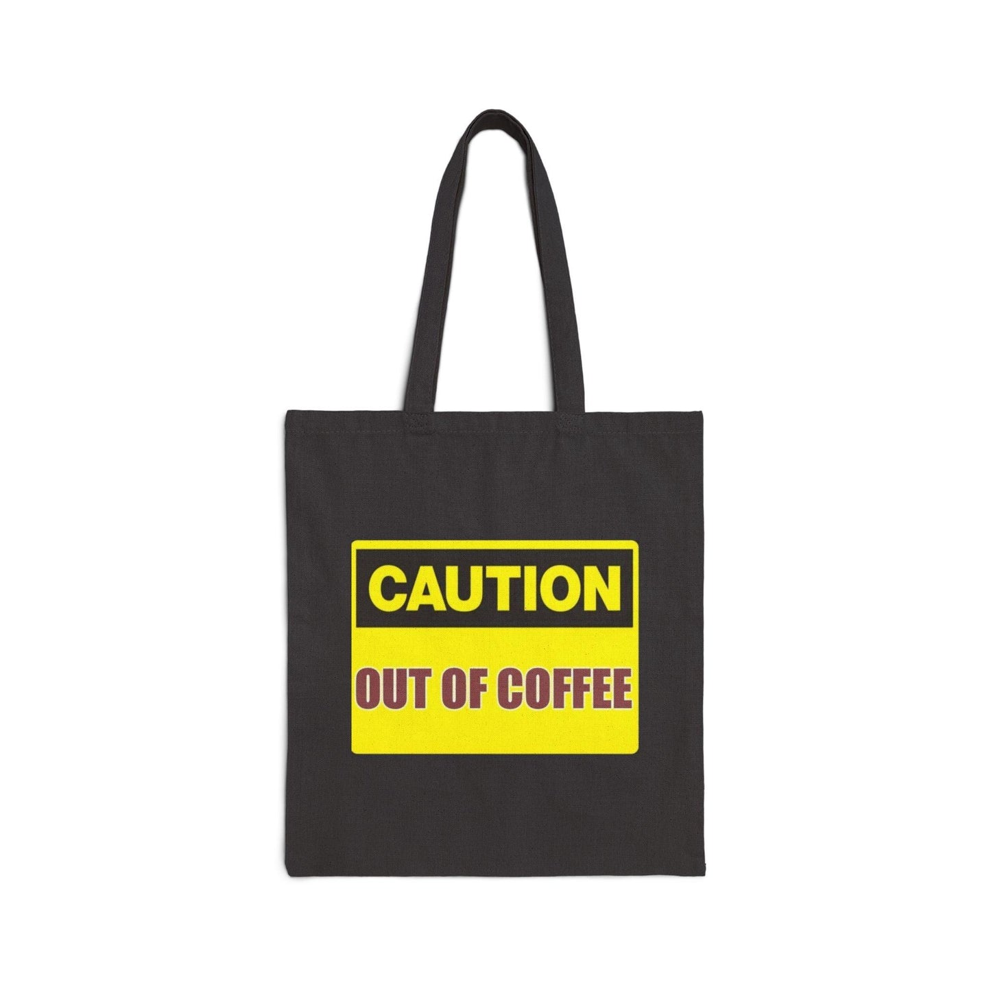 Caution Coffee (Black) - Cotton Canvas Tote Bag