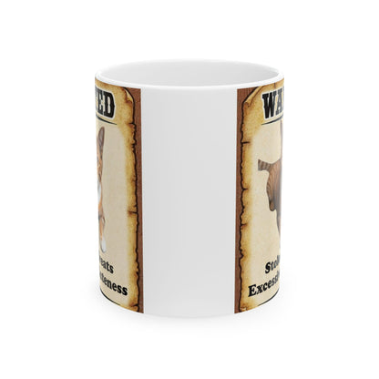 Wanted Poster Ceramic Mug - Orange Cat