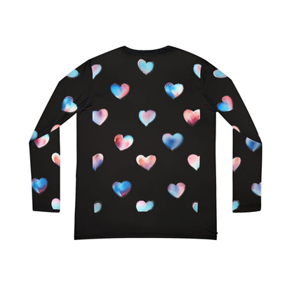 Heart Pattern Long Sleeve V-neck Shirt