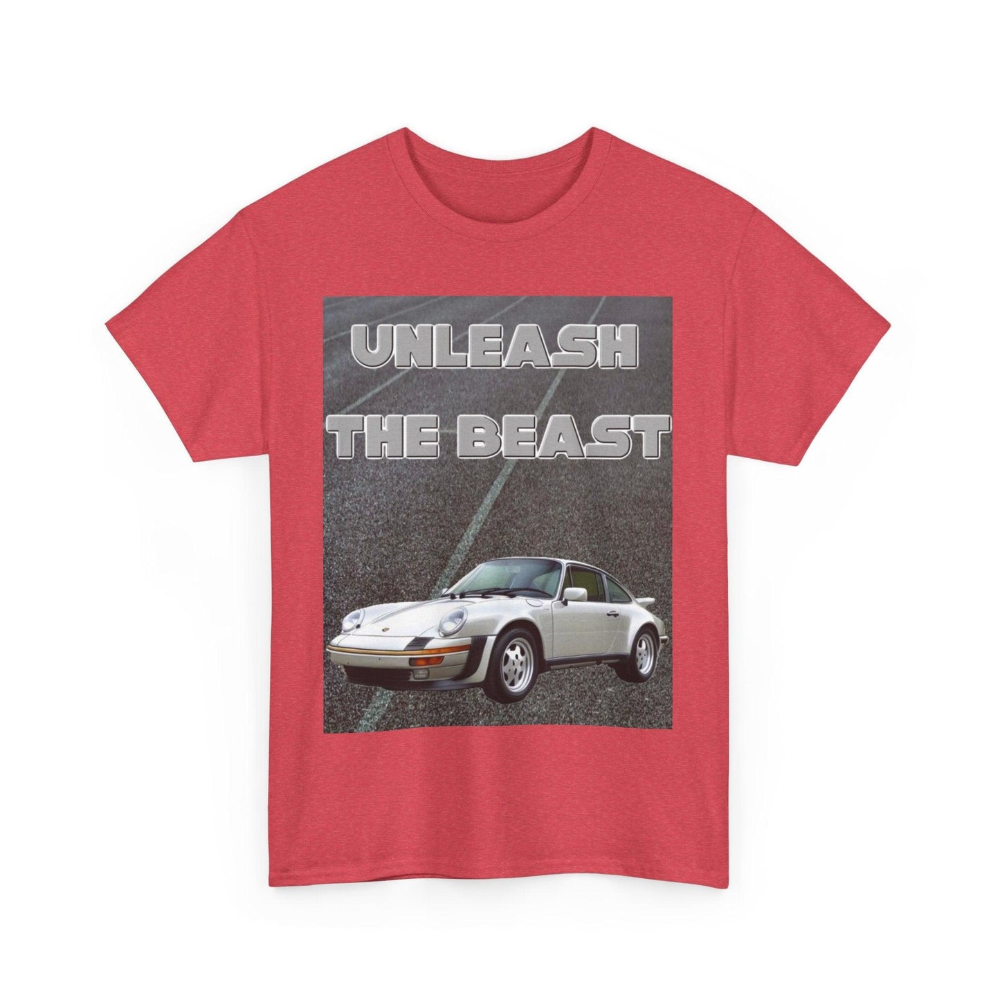 Unleash The Beast Classic Cars White - Unisex Heavy Cotton T-Shirt