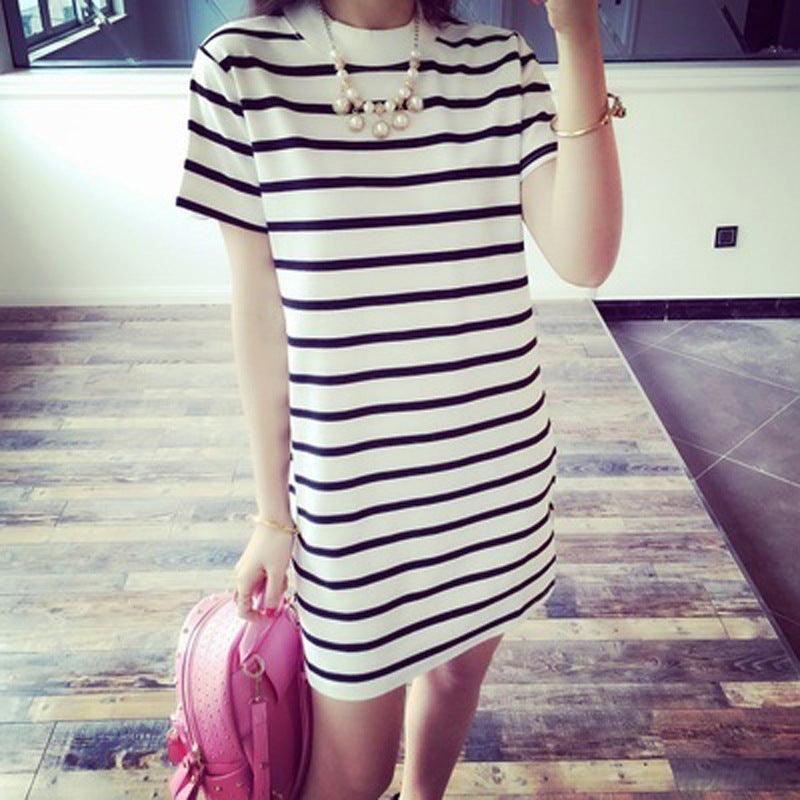 Women's Dress - Loose Fit - Horizontal Stripes - Better Mode