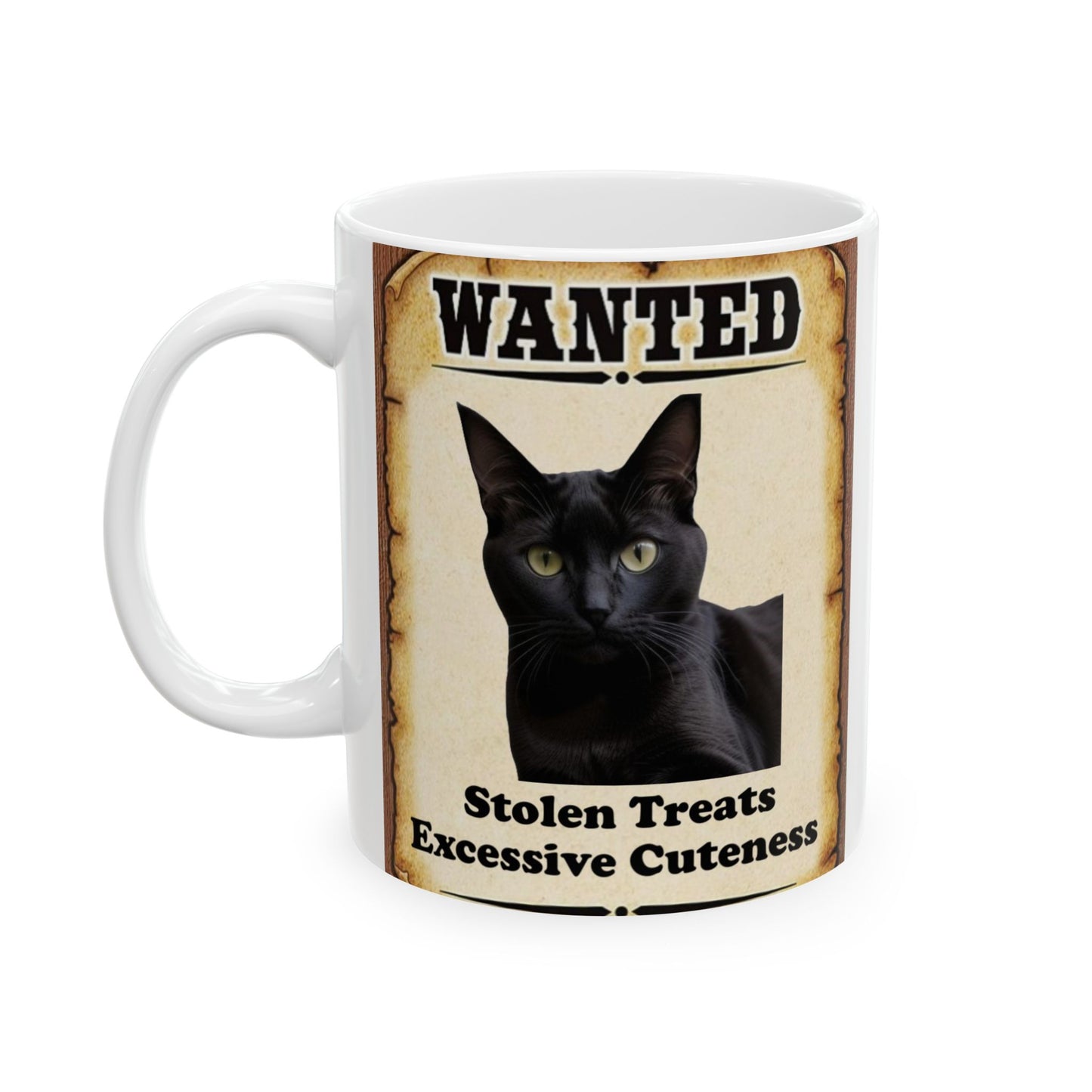 Wanted Poster Ceramic Mug - Black Cat