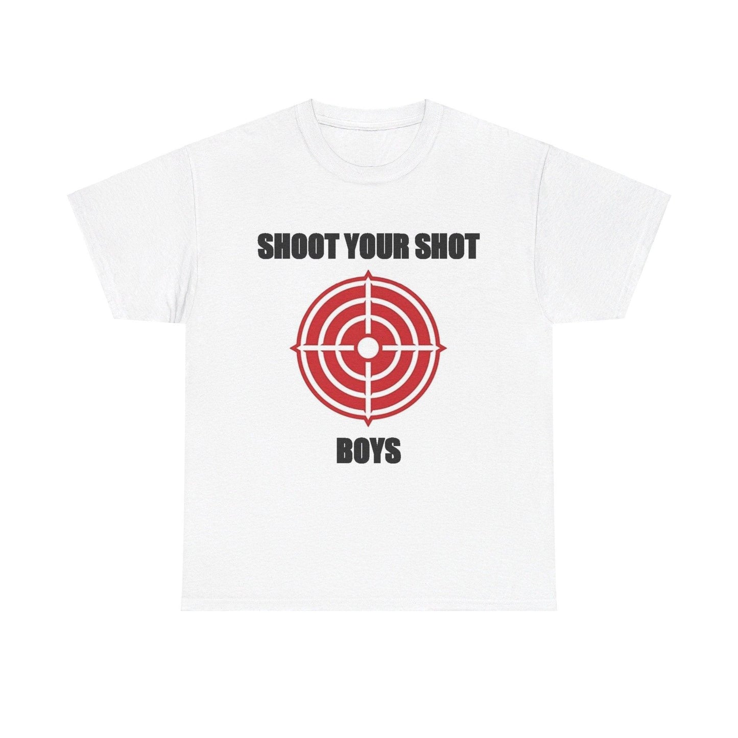 Shoot Your Shot (White) - Unisex Heavy Cotton T-Shirt