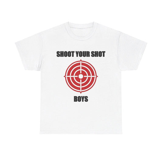 Shoot Your Shot (White) - Unisex Heavy Cotton T-Shirt