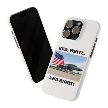 Red, White - (White)Slim Phone Cases