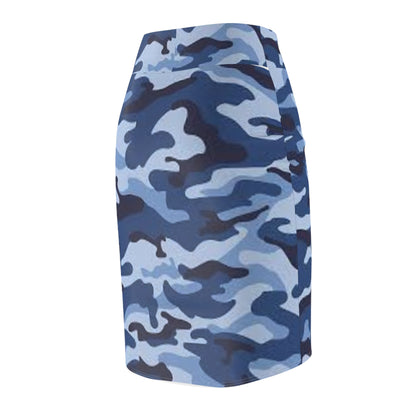 Blue Camo Women's Pencil Skirt