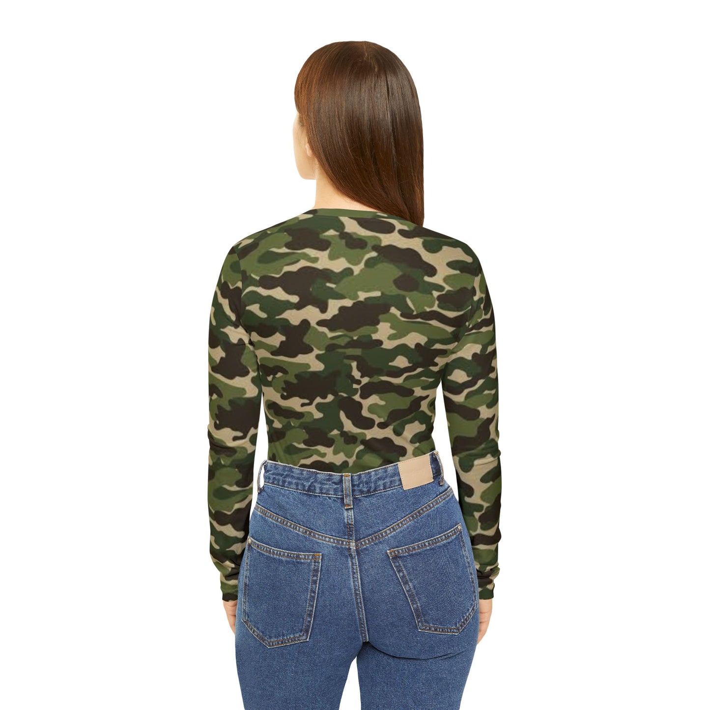 Camo Long Sleeve V-neck Shirt