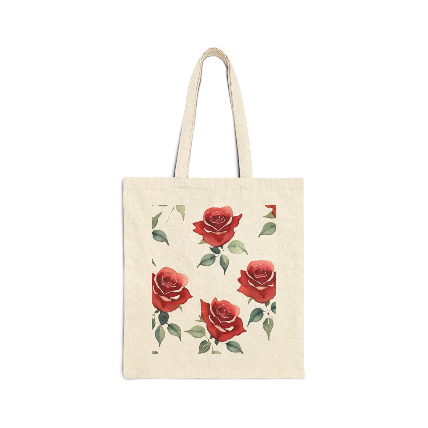 Rose Pattern - Cotton Canvas Tote Bag