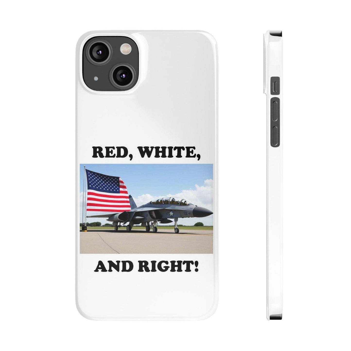 Red, White - (White)Slim Phone Cases