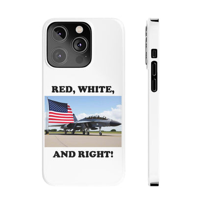 Red, White - (White)Slim Phone Cases