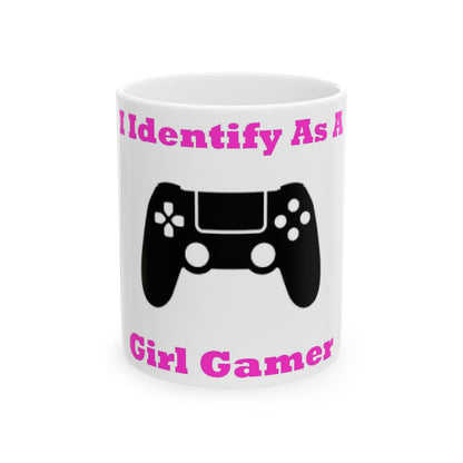 Girl Gamer (White) - Ceramic Mug, (11oz, 15oz) - Better Mode