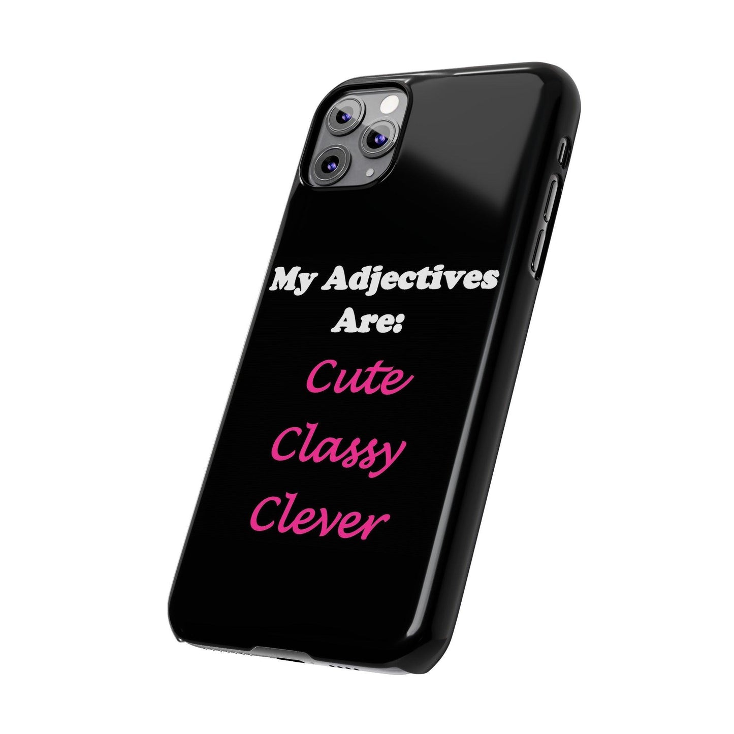 Cute (Black) - Slim Phone Cases - Better Mode