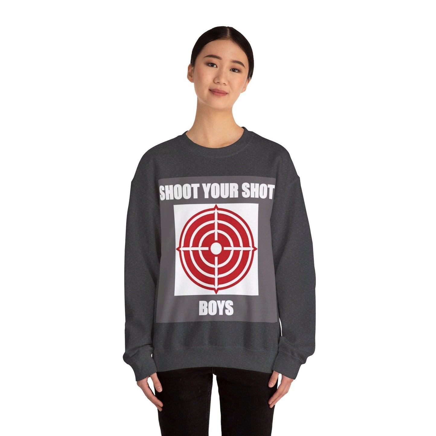 Shoot Shot - (Gray) - Unisex Heavy Blend™ Crewneck Sweatshirt