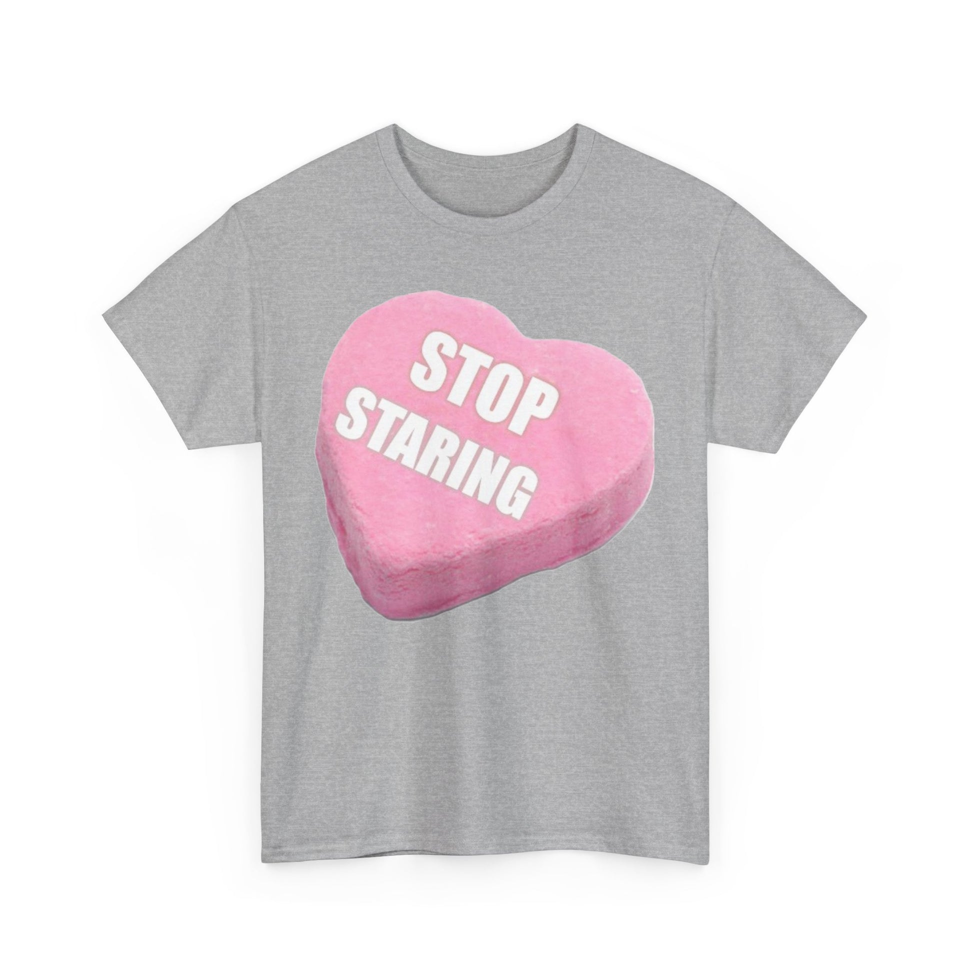 Candy Heart "Stop Staring" - Unisex Heavy Cotton T-Shirt - Better Mode