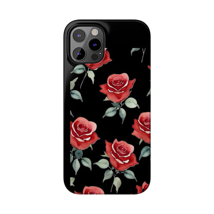 Slim Phone Cases - Roses (Black)