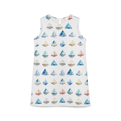 Triangle Pattern A-line Sleeveless Dress