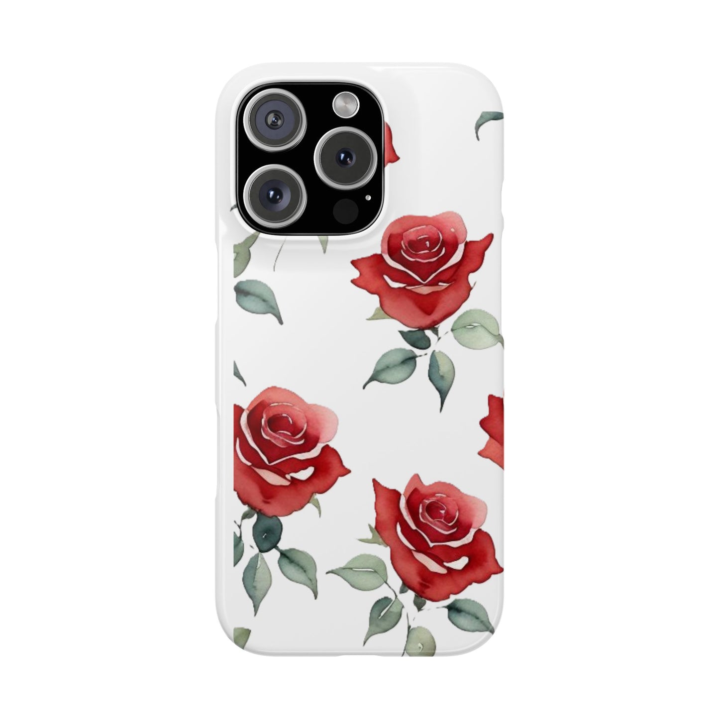 Slim Phone Cases - Roses (White)