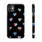 Slim Phone Cases - Hearts (Black)