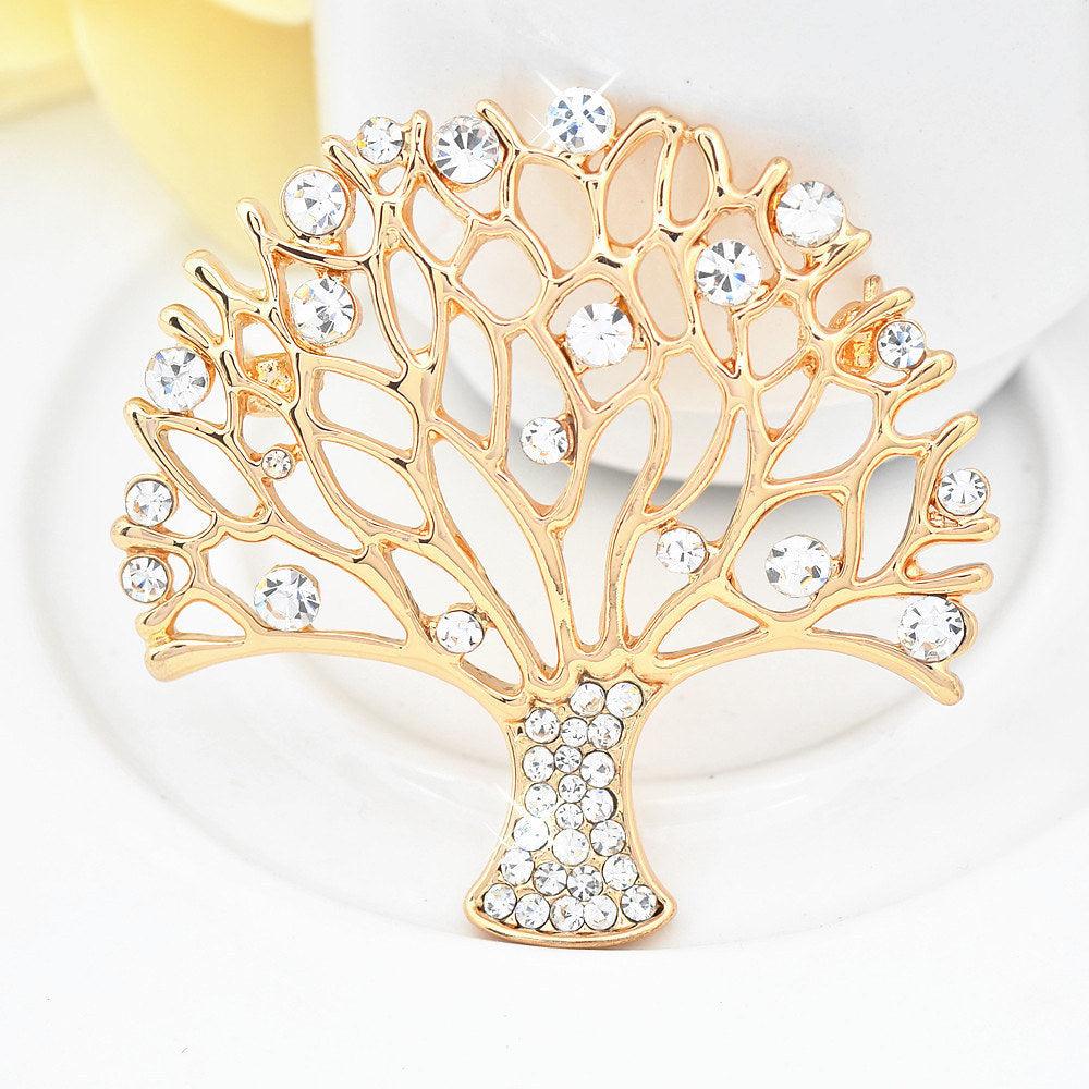 Rhinestone Small Tree Brooch - Better Mode