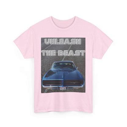 Unleash The Beast Classic Cars Blue Hood - Unisex Heavy Cotton T-Shirt