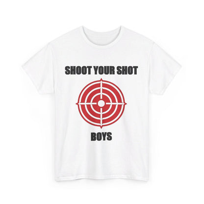 Shoot Your Shot (White) - Unisex Heavy Cotton T-Shirt